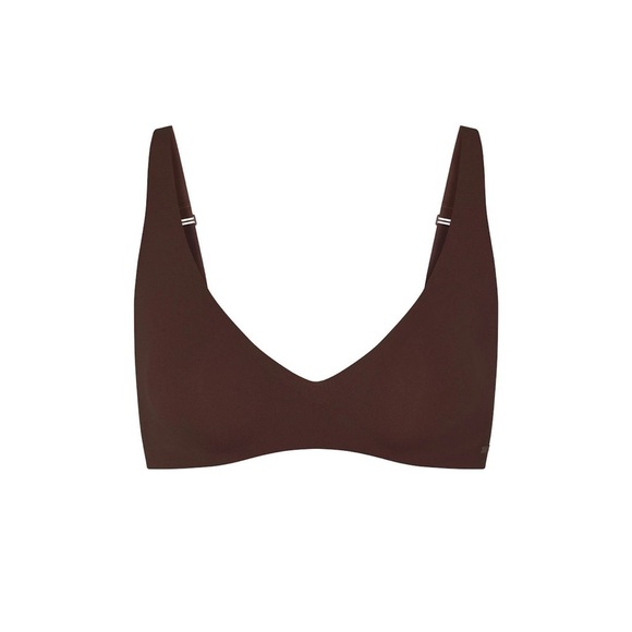 SKIMS Naked Plunge Bralette Wireless Bra in Cocoa - Picture 9 of 9